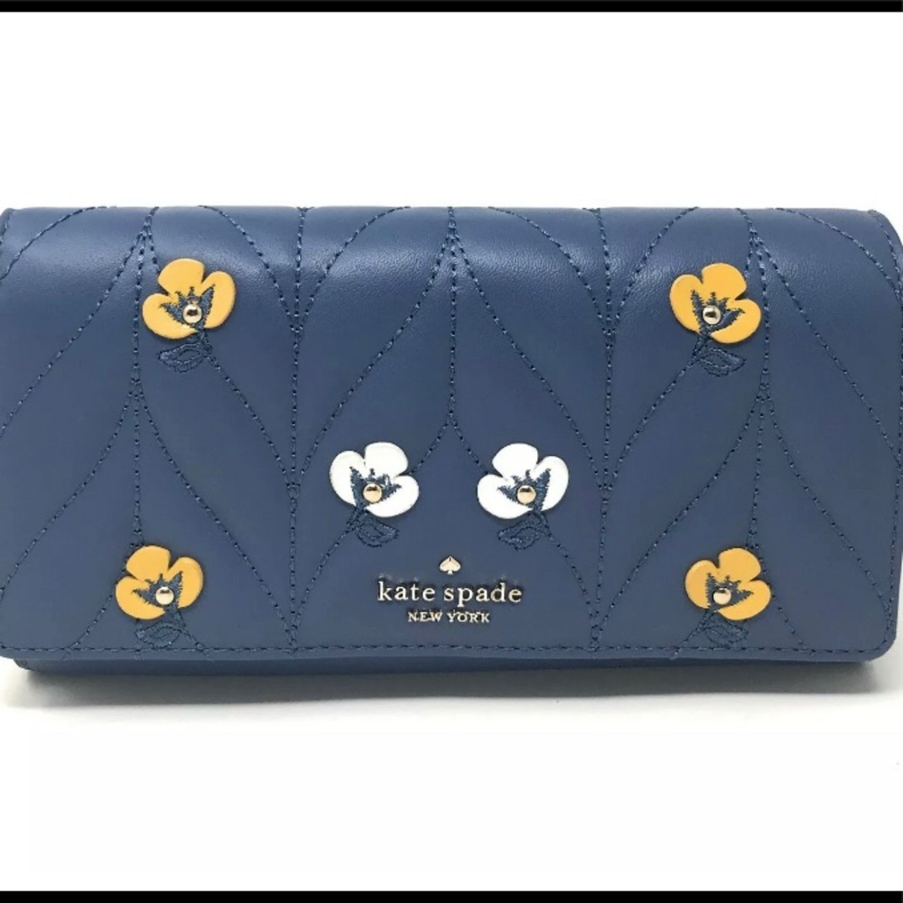 New Kate spade blue floral wallet - Picture 1 of 8
